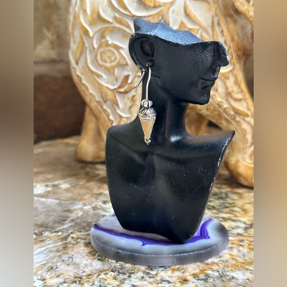 Silver Gemstone Lantern Dangle Earrings